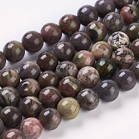 Honeyhandy Natural Gemstone Beads Strands, Ocean Jasper, Dyed, Round, Brown, 8mm, Hole: 1mm, 15.7 inch, about 48pcs/strand