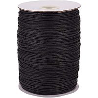 PandaHall Elite 200 Yards 1.5mm Waxed Cotton Cord Thread Beading String for Bracelet Necklace Jewelry Making and Macrame Supplies, Black