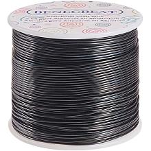 BENECREAT 12 17 18 Gauge Aluminum Wire (17 Gauge,380FT) Anodized Jewelry Craft Making Beading Floral Colored Aluminum Craft Wire - Black