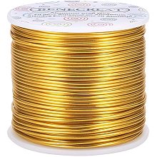 BENECREAT 15 Gauge 220FT Aluminum Wire Anodized Jewelry Craft Making Beading Floral Colored Aluminum Craft Wire - Light Gold