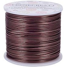 BENECREAT 15 Gauge 220FT Aluminum Wire Anodized Jewelry Craft Making Beading Floral Colored Aluminum Craft Wire - Brown