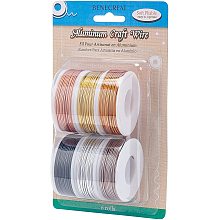 BENECREAT 6 Rolls Matte Jewelry Craft Wire(17 Gauge, 52 Feet/Roll) Bendable Metal Wire for Jewelry Beading Sculpture Craft