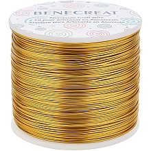 BENECREAT 380FT Gold Matte Jewelry Craft Wire 17 Gauge Tarnish Resistant Aluminum Wire for Beading Earring Jewelry Making