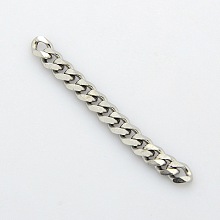 Honeyhandy Men's Jewelry Making 201 Stainless Steel Curb Chains, Unwelded, Faceted, Stainless Steel Color, 7x5x2mm