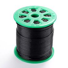 Honeyhandy Korean Wax Polyester Cord, Black, 2mm, about 100 yards/roll