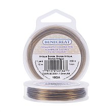 BENECREAT 18-Gauge Tarnish Resistant Antique Bronze Wire, 33-Feet/11-Yard