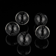 Honeyhandy Handmade Blown Glass Globe Beads, Round, Clear, 20mm, Hole: 2mm