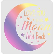 FINGERINSPIRE Love You to The Moon and Back Stencils Template 11.8x11.8inch Plastic Moon Drawing Painting Stencils Square Reusable Stencils for Painting on Wood, Floor, Wall and Tile