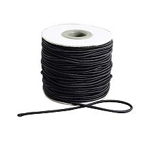 NBEADS 100m Round Rubber Nylon Covered Elastic Cord, Beading Crafting Stretch String for Jewelry Making and Bracelet Making, Black 1.2mm