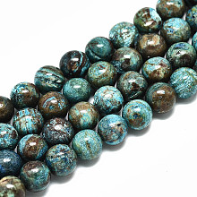 Honeyhandy Natural Wave Jasper Beads Strands, Round, Dyed, 8mm, Hole: 1.2mm, about 47~48pcs/strand, 14.96 inch~15.75 inch(38~40cm)