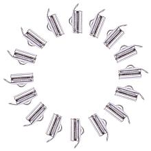 NBEADS 1000 PCS Platinum Color Multi Strand Slide On End Clasp Tubes, Slider End Caps Connector Loom Jewelry Clasp for Necklace Jewelry Findings