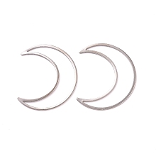 Honeyhandy Brass Linking Rings, Lead Free & Cadmium Free & Nickel Free, Moon, Platinum, 49x40x1mm