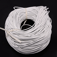 Honeyhandy Cowhide Leather Cord, Leather Jewelry Cord, Jewelry DIY Making Material, Round, Dyed, White, 1.5mm