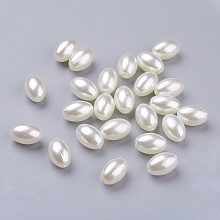 Honeyhandy ABS Plastic Imitation Pearl Beads, Rice, Beige, 11x7.5mm, Hole: 1mm, about 1406pcs/pound