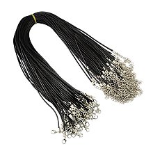 ARRICRAFT 100 Strands 17" Waxed Cord Necklace with Iron Findings, Black, 1.5mm