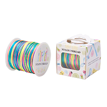 Honeyhandy Nylon Thread, Rattail Satin Cord, Colorful, 1.0mm, about 76.55 yards(70m)/roll