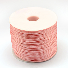 Honeyhandy Nylon Thread, Rattail Satin Cord, Light Coral, 1.0mm, about 76.55 yards(70m)/roll