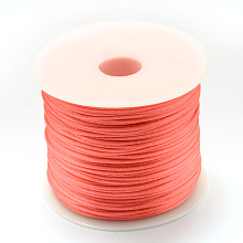 Honeyhandy Nylon Thread, Rattail Satin Cord, Tomato, 1.0mm, about 76.55 yards(70m)/roll