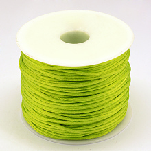 Honeyhandy Nylon Thread, Rattail Satin Cord, Green Yellow, 1.0mm, about 76.55 yards(70m)/roll