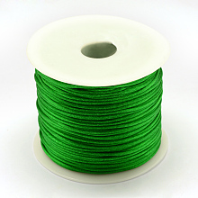 Honeyhandy Nylon Thread, Rattail Satin Cord, Green, 1.0mm, about 76.55 yards(70m)/roll