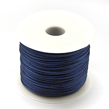 Honeyhandy Nylon Thread, Rattail Satin Cord, Prussian Blue, 1.0mm, about 76.55 yards(70m)/roll