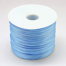 Honeyhandy Nylon Thread, Rattail Satin Cord, Cornflower Blue, 1.0mm, about 76.55 yards(70m)/roll