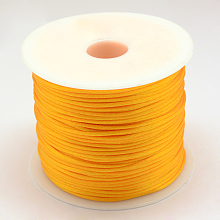 Honeyhandy Nylon Thread, Rattail Satin Cord, Orange, 1.0mm, about 76.55 yards(70m)/roll