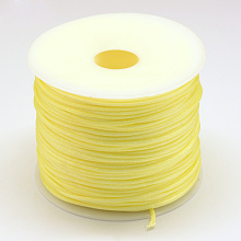 Honeyhandy Nylon Thread, Rattail Satin Cord, Champagne Yellow, 1.0mm, about 76.55 yards(70m)/roll