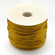 Honeyhandy Nylon Thread, Rattail Satin Cord, Dark Goldenrod, 1.0mm, about 76.55 yards(70m)/roll