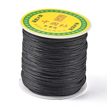 Honeyhandy Nylon Thread, Rattail Satin Cord, Black, 1.0mm, about 76.55 yards(70m)/roll