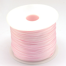 Honeyhandy Nylon Thread, Rattail Satin Cord, Pearl Pink, 1.0mm, about 76.55 yards(70m)/roll