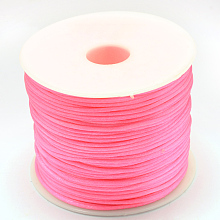 Honeyhandy Nylon Thread, Rattail Satin Cord, Hot Pink, 1.0mm, about 76.55 yards(70m)/roll