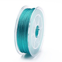 Honeyhandy Polyester Metallic Thread, Light Sea Green, 1mm, about 32.8 yards(30m)/roll