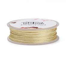 Honeyhandy Polyester Braided Cord, with Metallic Cord, Wheat, 1mm, about 32.8 yards(30m)/roll