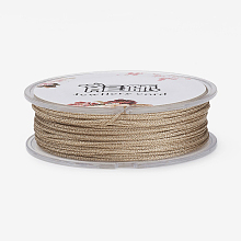 Honeyhandy Polyester Braided Cord, with Metallic Cord, Champagne Yellow, 1mm, about 32.8 yards(30m)/roll