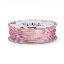 Honeyhandy Polyester Braided Cord, with Metallic Cord, Pearl Pink, 1mm, about 32.8 yards(30m)/roll