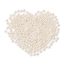 Honeyhandy Imitation Pearl Acrylic Beads, Dyed, Round, Creamy White, 25x25mm, Hole: 2.2mm, about 62pcs/pound