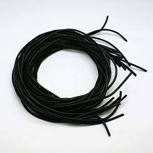 Honeyhandy Synthetic Rubber Beading Cord, Round, Solid, No Hole, Black, 1.5mm, about 1.09 yards(1m)/strand