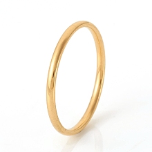 Honeyhandy 201 Stainless Steel Plain Band Rings, Golden, Size 8, Inner Diameter: 18mm, 1.5mm