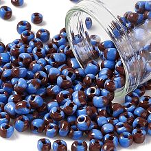 Honeyhandy 6/0 Glass Seed Beads, Opaque Colours Seep, Cornflower Blue, 4mm, Hole: 1.5mm, about 4500pcs/bag