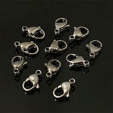 NBEADS 200pcs 304 Stainless Steel Lobster Claw Clasps, Stainless Steel Color