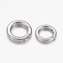 Honeyhandy 304 Stainless Steel Spring Gate Rings, O Rings, Ring, Stainless Steel Color, 10 Gauge, 15x2.5mm, Inner Diameter: 9mm