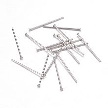 Honeyhandy 304 Stainless Steel Flat Head Pins, Stainless Steel Color, 20x0.7mm, Head: 1.5mm