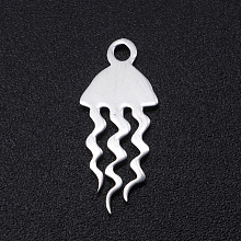 Honeyhandy 201 Stainless Steel Pendants, Jellyfish, Stainless Steel Color, 17x7x1mm, Hole: 1.5mm