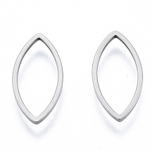 Honeyhandy 201 Stainless Steel Linking Rings, Horse Eye, Stainless Steel Color, 17x8x1mm, Inner Diameter: 6.5x14.5mm