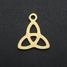 Honeyhandy 201 Stainless Steel Charms, Laser Cut, Trinity Knot, Golden, 13x11.5x1mm, Hole: 1.4mm