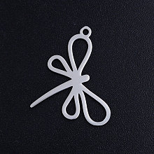 Honeyhandy 201 Stainless Steel Pendants, Dragonfly, Stainless Steel Color, 18x24x1mm, Hole: 1.5mm