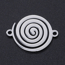 Honeyhandy 201 Stainless Steel Links connectors, Laser Cut, Vortex, Stainless Steel Color, 14x18x1mm, Hole: 1.4mm