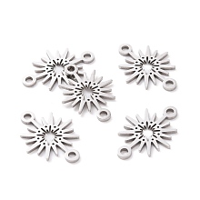 Honeyhandy 201 Stainless Steel Links/Connectors, Laser Cut, Star, Stainless Steel Color, 15x20.5x1mm, Hole: 1.8mm