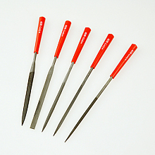 Honeyhandy Steel Files, Red, Black, 140x3~5x2~3mm